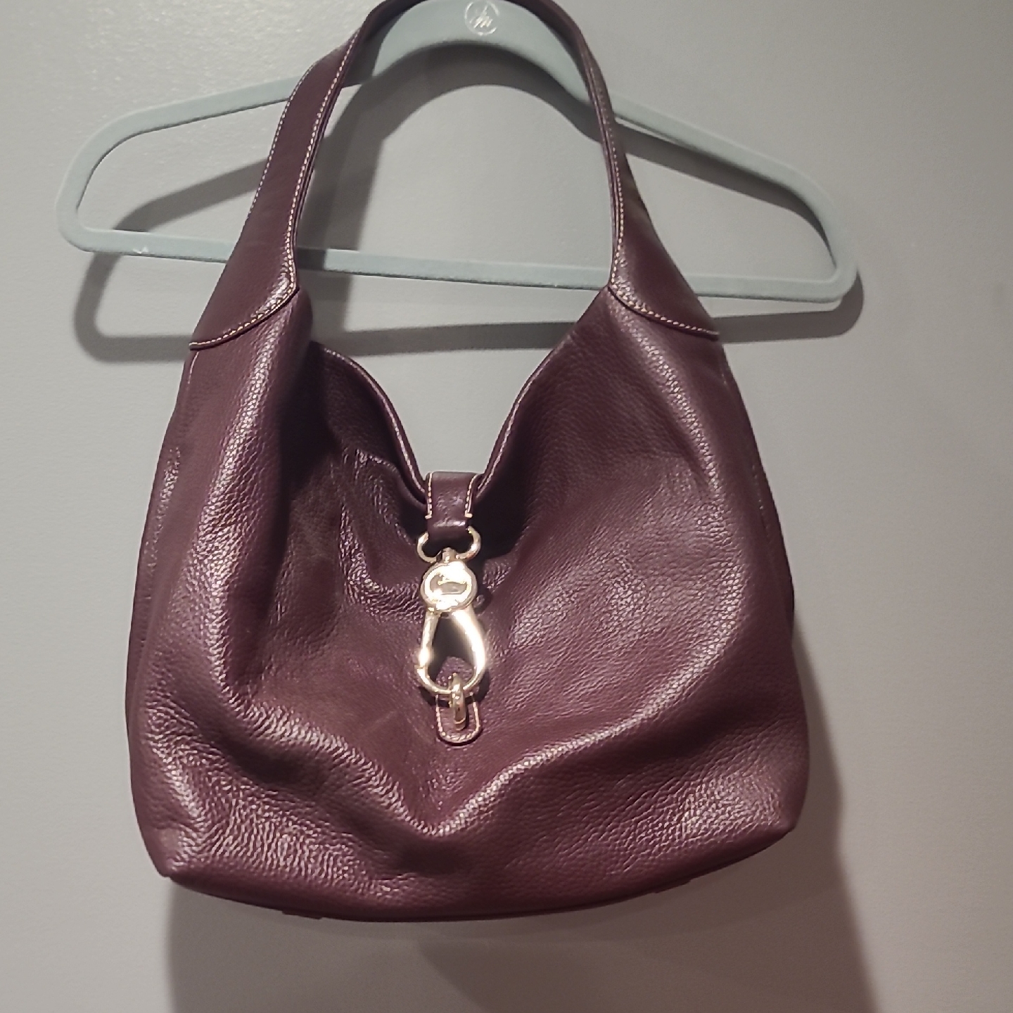 Dooney & Bourke Deep Purple Leather Hobo Bag